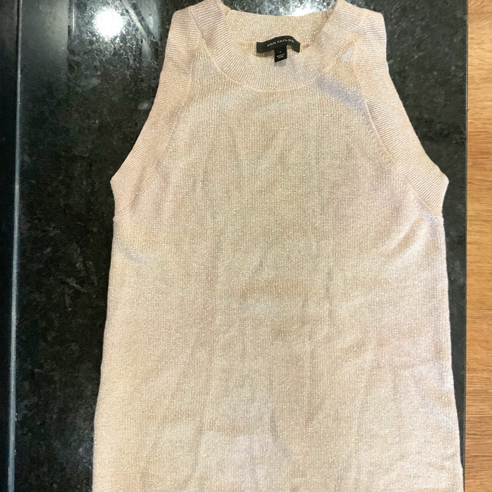 Ann Taylor sleeveless sparkle sweater top